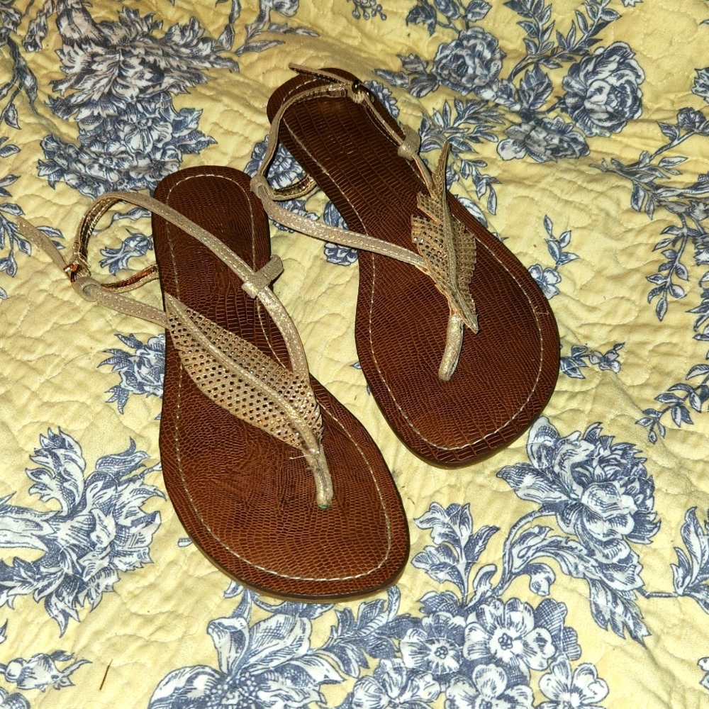 feather design sparkly sandals ♡